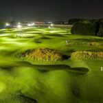 Late-night Illuminated Golfing Venue