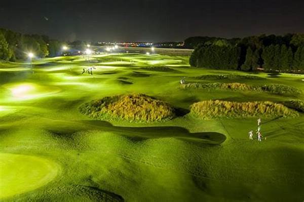 Late-night Illuminated Golfing Venue
